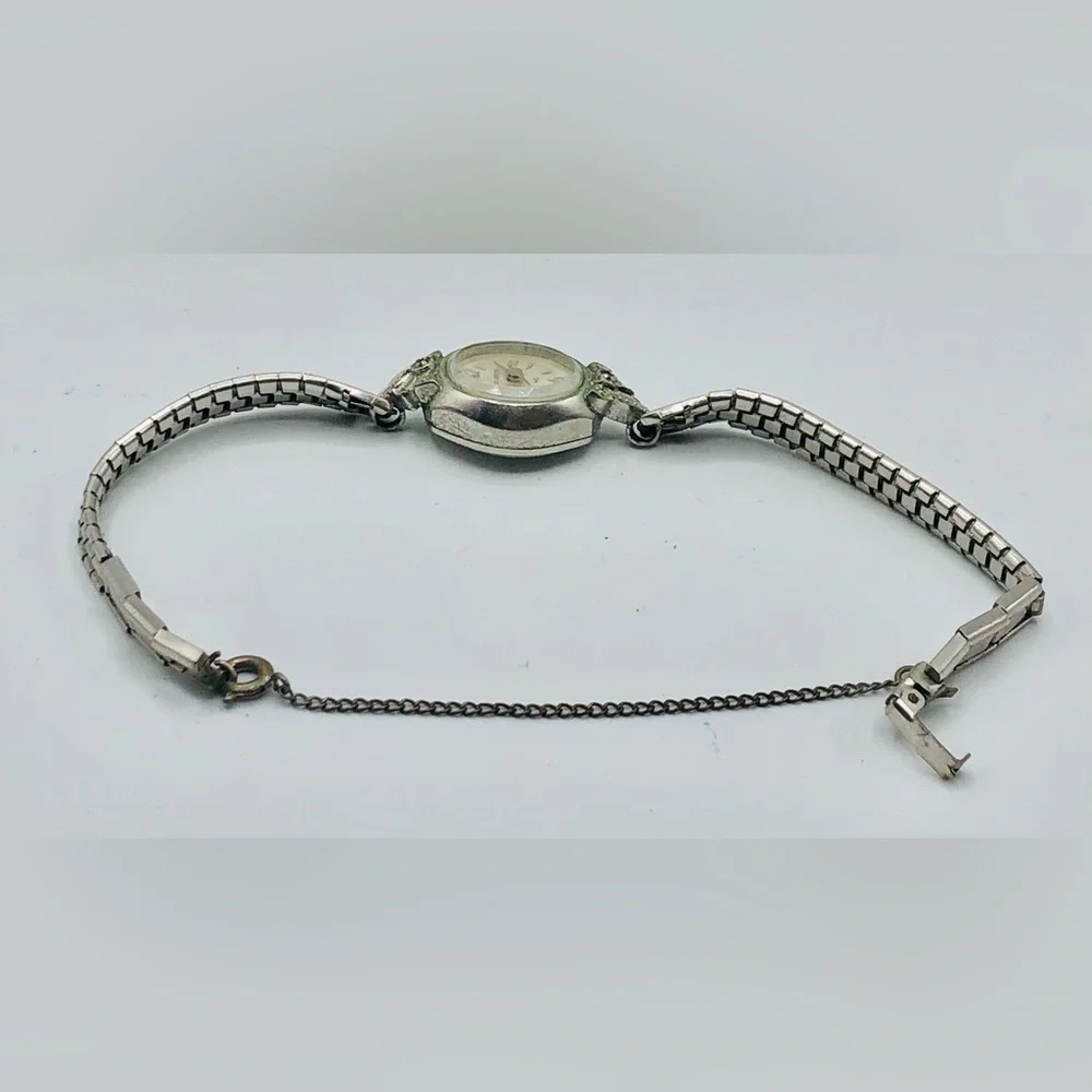 Vintage HELBROS 14K White Gold Women’s 21 Jewel Watch 10k Working